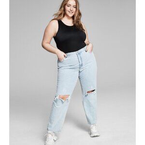 And Now This Plus Size Black Sleeveless High Neck Bodysuit NWT